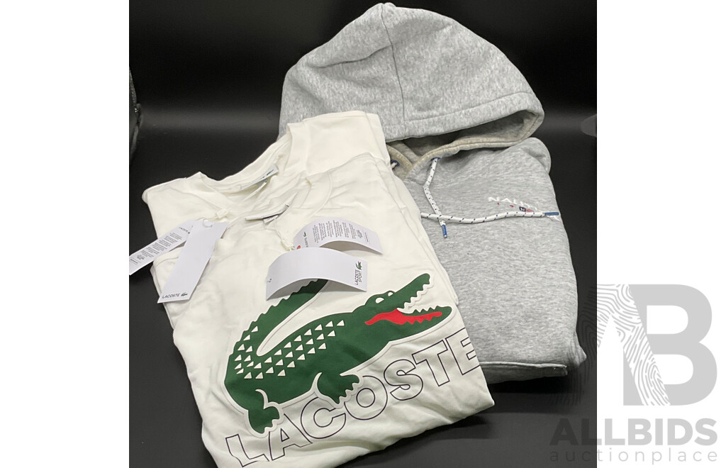 LACOSTE T-shirt with Logo (M,L) and NAUTICA Hoodie (L) - Lot of 3