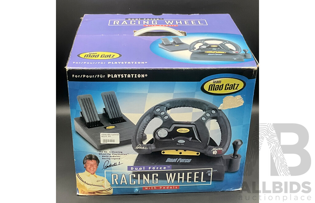 Mario Andretti MAD CATZ Dual Force Racing Wheel with Pedals (PlayStation)