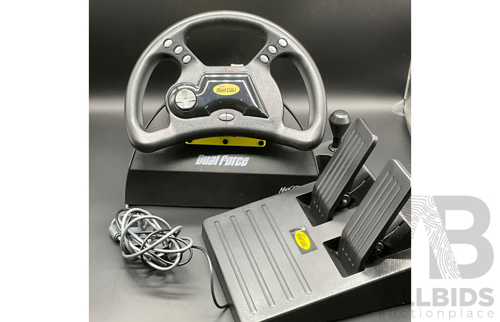 Mario Andretti MAD CATZ Dual Force Racing Wheel with Pedals (PlayStation)