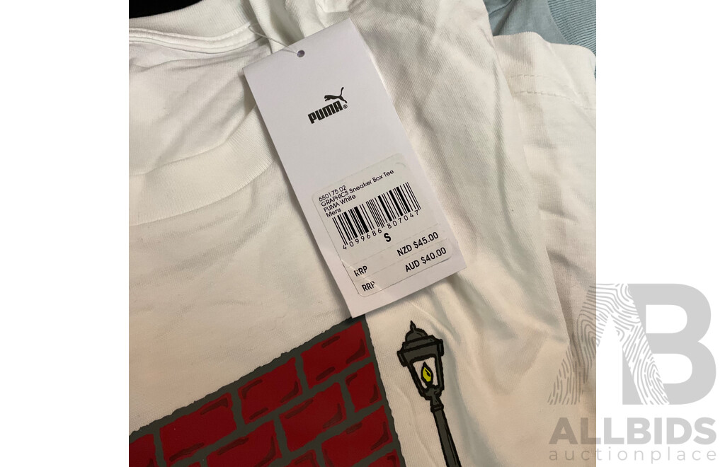 Puma T-Shirt & Cotton On, Step One Tops & Black Trunk - Size S & Assorted Bonds Socks