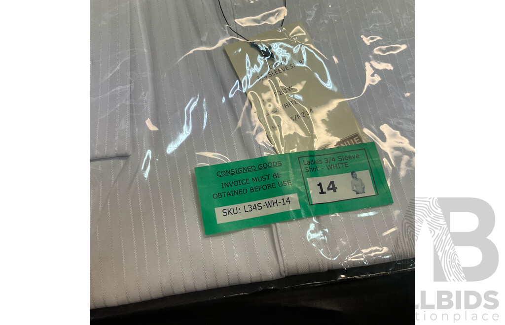 Tommy Hilfiger Rose T-Shirt Size L & Ladies 3/4-Sleeve Shirt White & Long-Black Pants Sizes 12 & 14 - Lot of 5