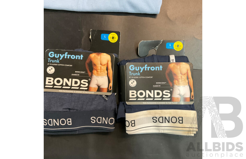 Tommy Hilfiger Blue Polo Shirt Size L & Bonds Trunk Size L X2