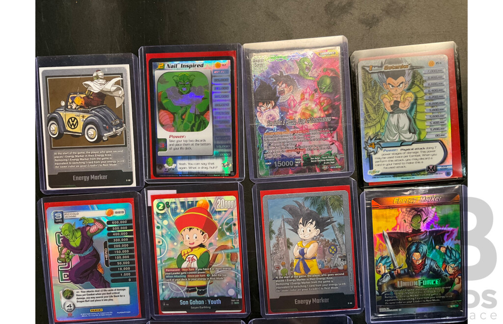 Ten Collectible Dragon Ball Trading Cards - Includes Energy Marker, Gohan & More