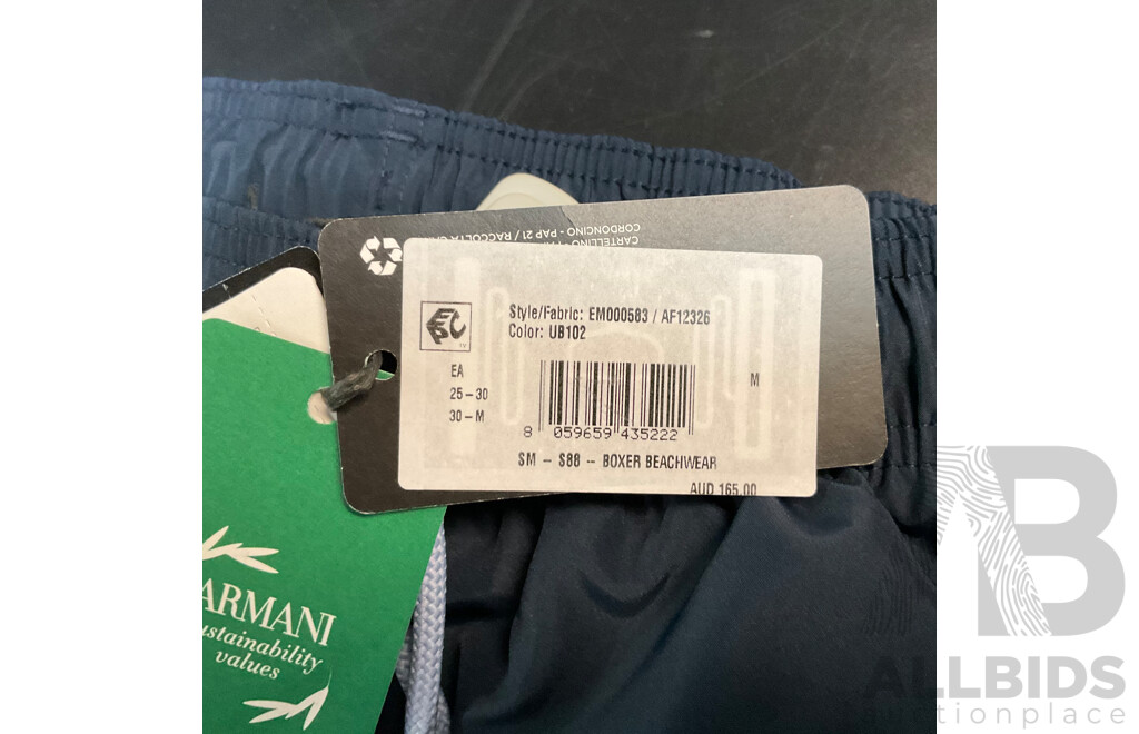 Emporio Armani EM000583 Men's Bold Logo Swim Short - Size M - ORP $165