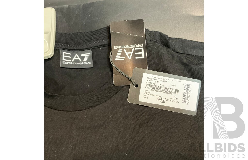 Emporio Armani  Men's Train Logo Seriers T-Shirt  - Size M - Lot of 2