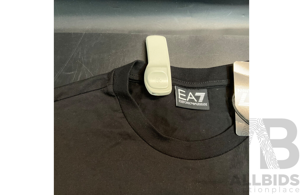 Emporio Armani  Men's Train Logo Seriers T-Shirt  - Size M - Lot of 2