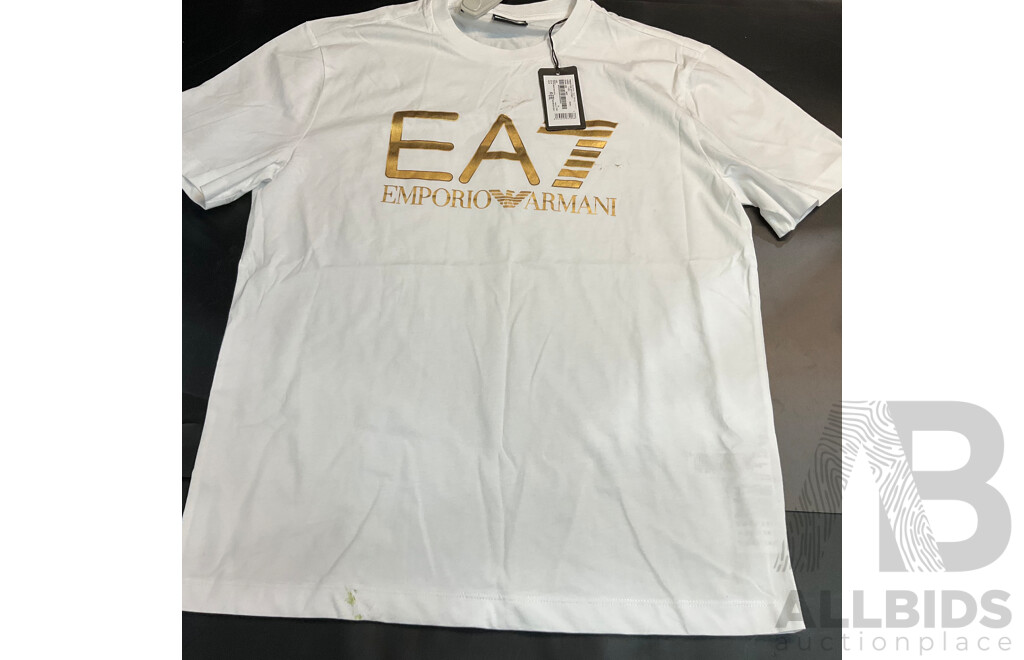 Emporio Armani  Men's Train Logo Seriers T-Shirt  - Size M - Lot of 2