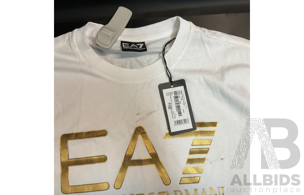 Emporio Armani  Men's Train Logo Seriers T-Shirt  - Size M - Lot of 2