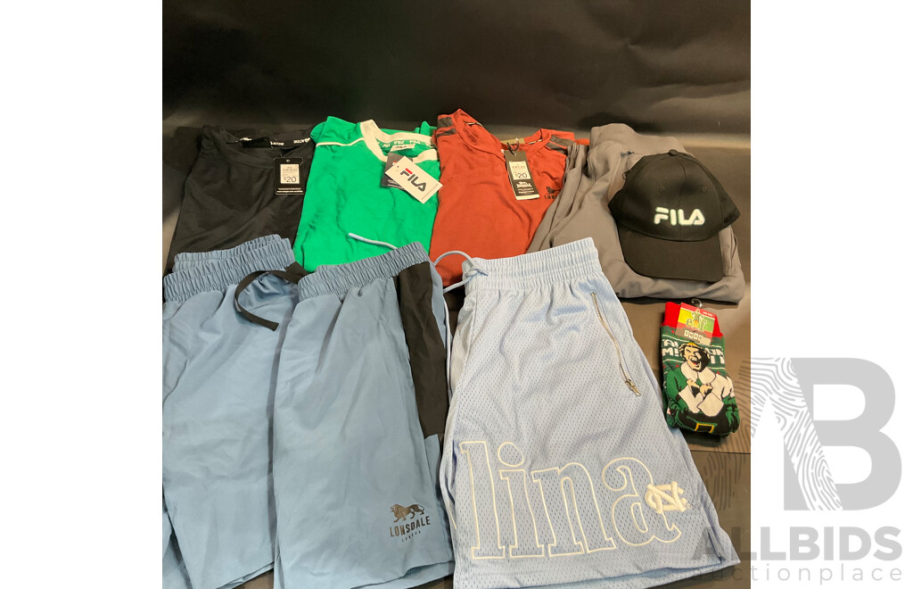 Under Armour Long Pants and Assorted Men's Apparel Size M, L, XXL - Lot of 9