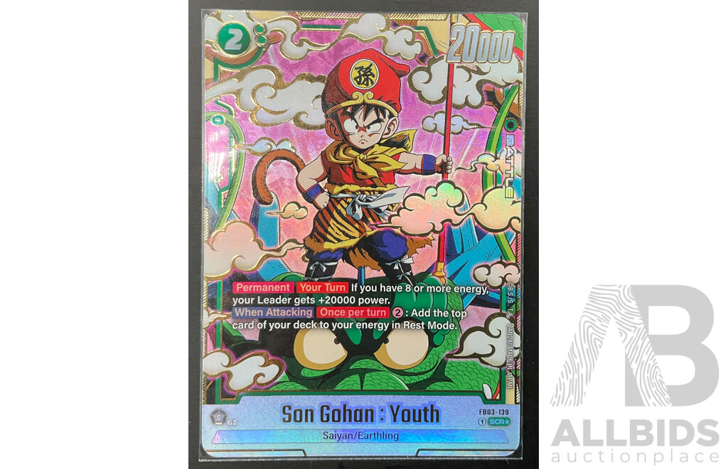 Dragon Ball Fusion World Card FB03 -139 Son Gohan:Youth - Excellent Condition