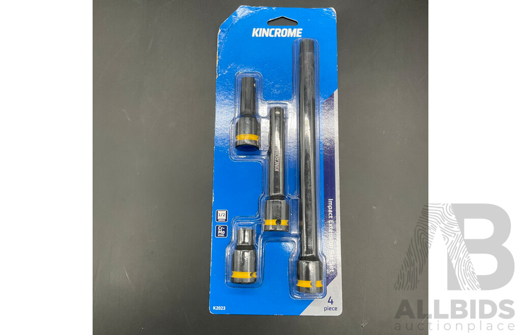 KINCROME 4 Piece 1/2 Drive Impact Extension Bar Set (K2023)