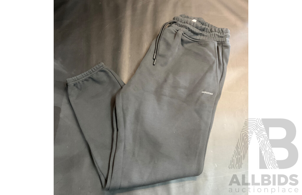 INDUSTRIE Track Black Pants (L), Green Sweatshirt (L) and Beige Sweatshirt (XL) - Lot of 3
