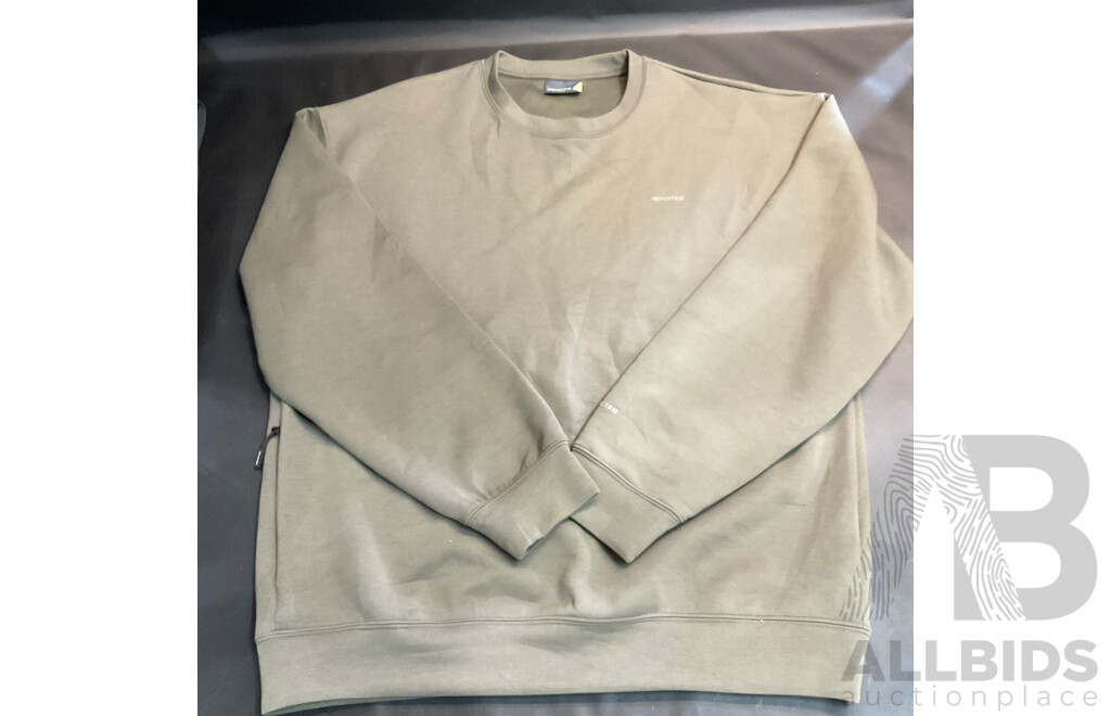 INDUSTRIE Track Black Pants (L), Green Sweatshirt (L) and Beige Sweatshirt (XL) - Lot of 3
