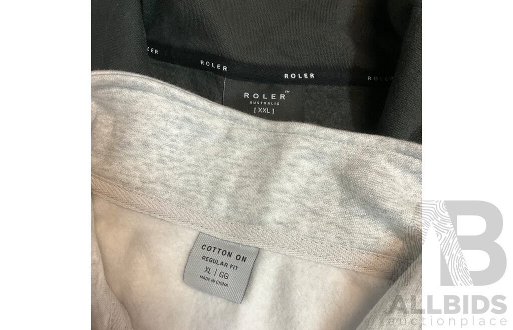 Assorted Sweatshirt - Black Roler (XXL), Grey Cotton on (XL), Beige Champion (XL) and Black Champion (XL) - Lot of 4