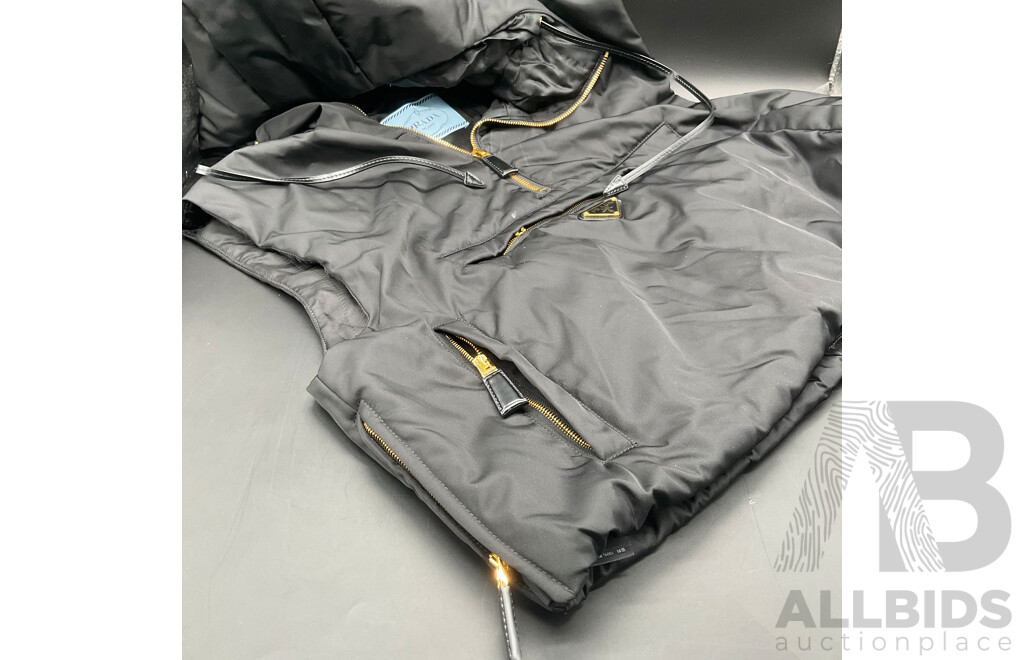 Re-Nylon Hooded Vest Branded PRADA