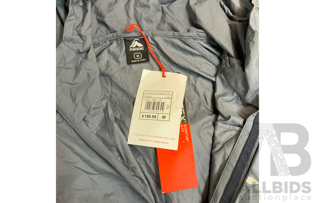 MACPAC Men's Pertex Whitcombe Windbreaker V2 (M) and MACPAC Men's Caples Running Short (M) - Lot of 2