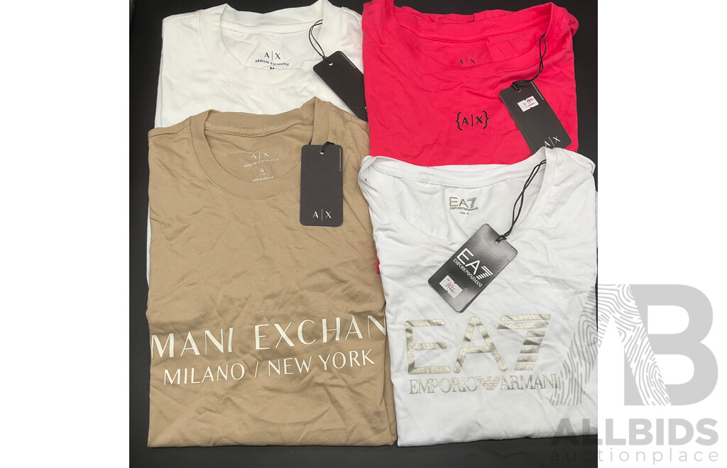 ARMANI EXCHANGE and EMPORIO ARMANI Assorted Men's and Women's T-Shirts - Lot of 4