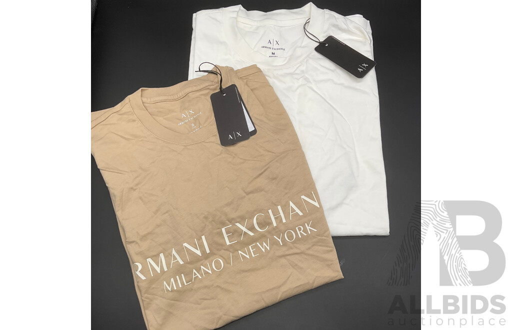 ARMANI EXCHANGE and EMPORIO ARMANI Assorted Men's and Women's T-Shirts - Lot of 4