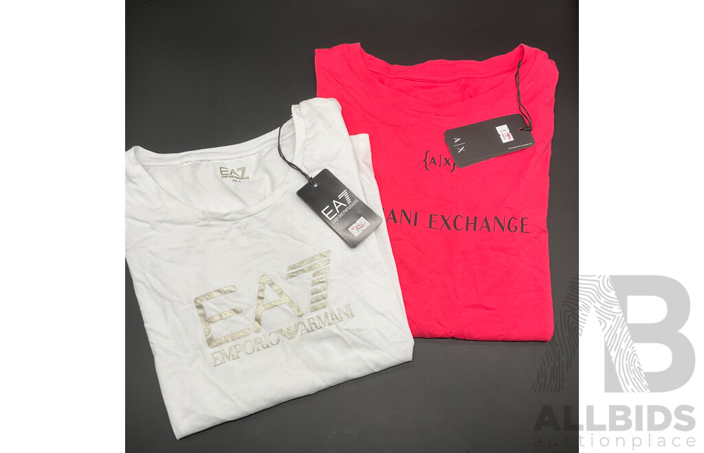 ARMANI EXCHANGE and EMPORIO ARMANI Assorted Men's and Women's T-Shirts - Lot of 4