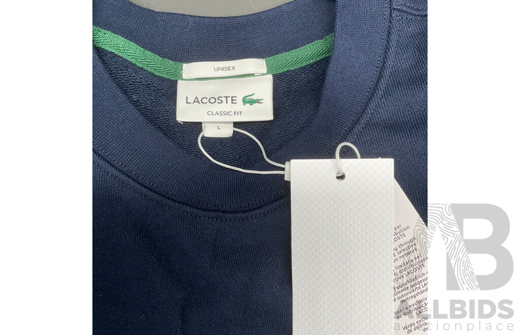EMPORIO ARMANI and GANT  Assorted Men's T-Shirts (size L & XL) and LACOSTE Unisex Sweatshirt (L) - Lot of 3
