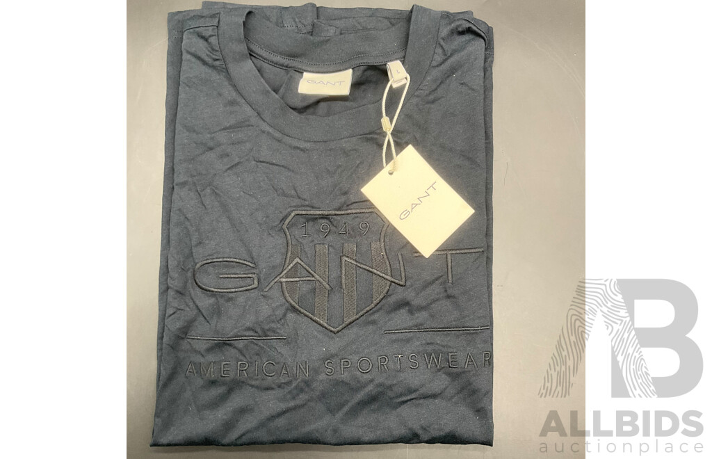 EMPORIO ARMANI and GANT  Assorted Men's T-Shirts (size L & XL) and LACOSTE Unisex Sweatshirt (L) - Lot of 3