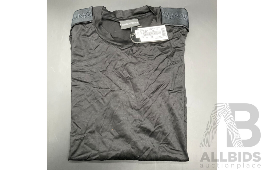 EMPORIO ARMANI and GANT  Assorted Men's T-Shirts (size L & XL) and LACOSTE Unisex Sweatshirt (L) - Lot of 3