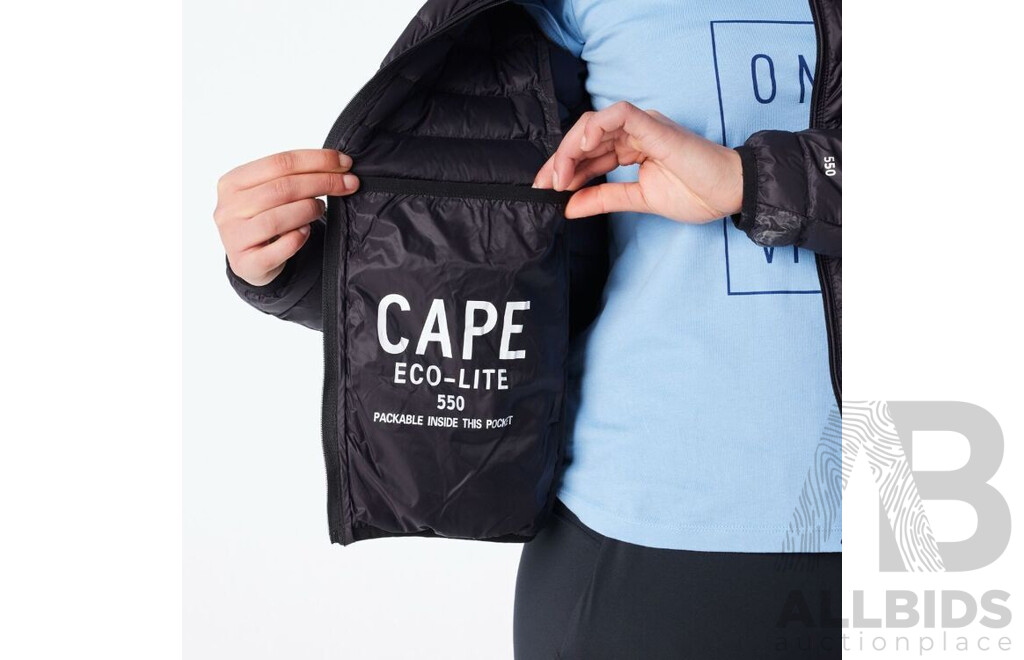 CAPE Women's Eco Lite Duck Down Puffer Jacket - Black Size 10