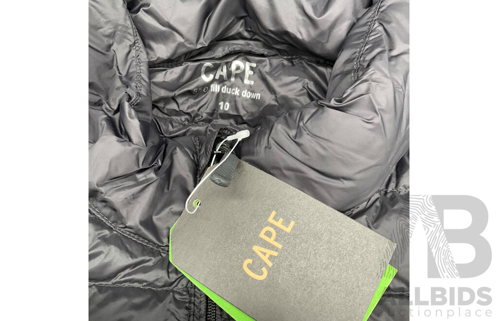 CAPE Women's Eco Lite Duck Down Puffer Jacket - Black Size 10