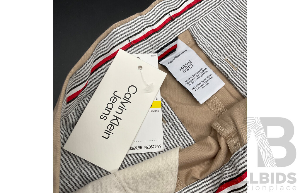 Tommy Hilfiger Logo Print Canvas Tote Bag & Calvin Klein Jeans Chino Shorts (M) (Lot of 2)