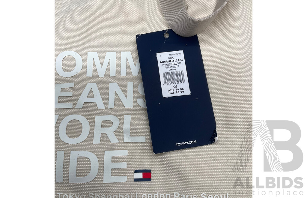 Tommy Hilfiger Logo Print Canvas Tote Bag & Calvin Klein Jeans Chino Shorts (M) (Lot of 2)