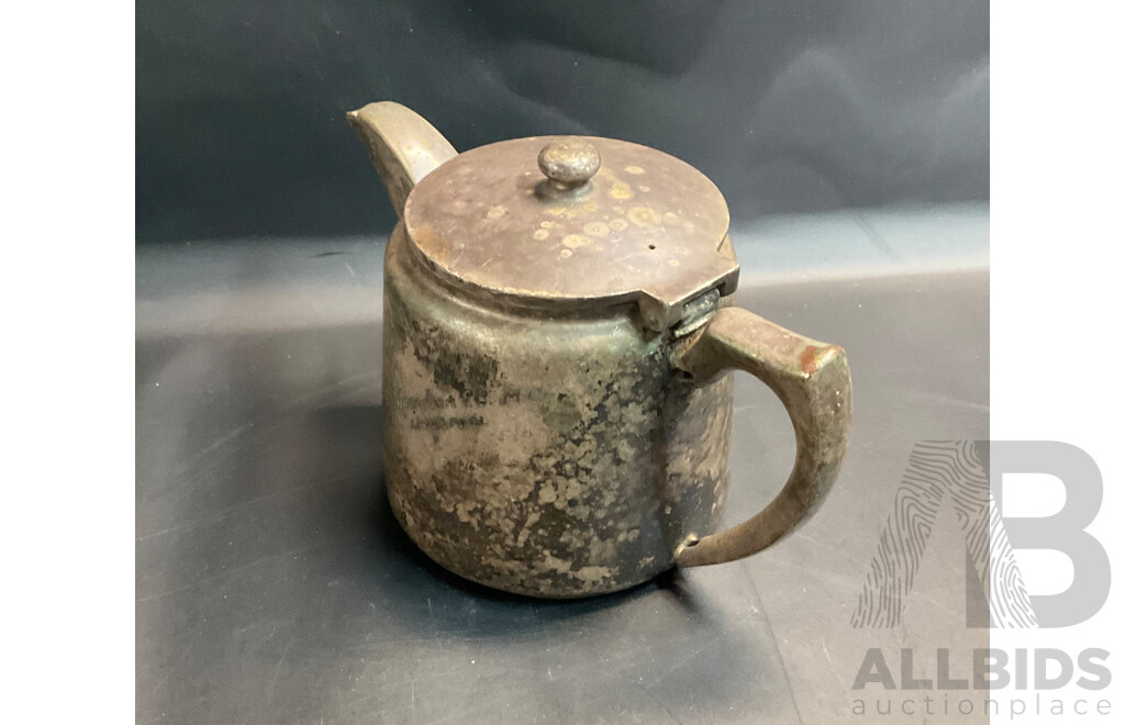 Vintage Bega Copper Fly Sprayer and Eton Hard Soldered Milk Jar & F.B.Rogers Silver-Plate Cream,Sugar Pot and More