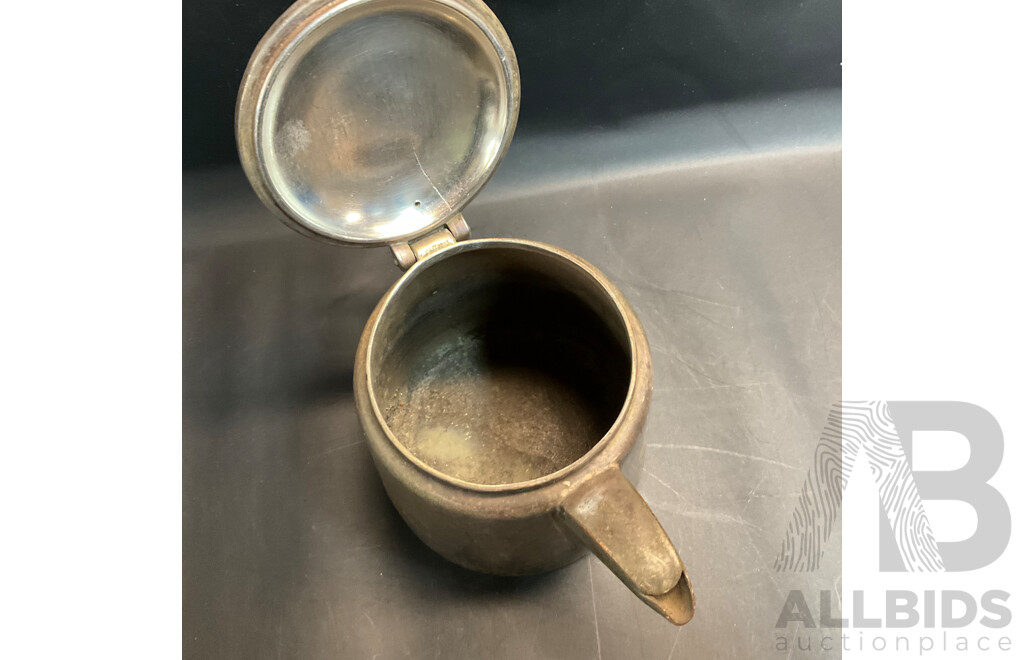 Vintage Bega Copper Fly Sprayer and Eton Hard Soldered Milk Jar & F.B.Rogers Silver-Plate Cream,Sugar Pot and More