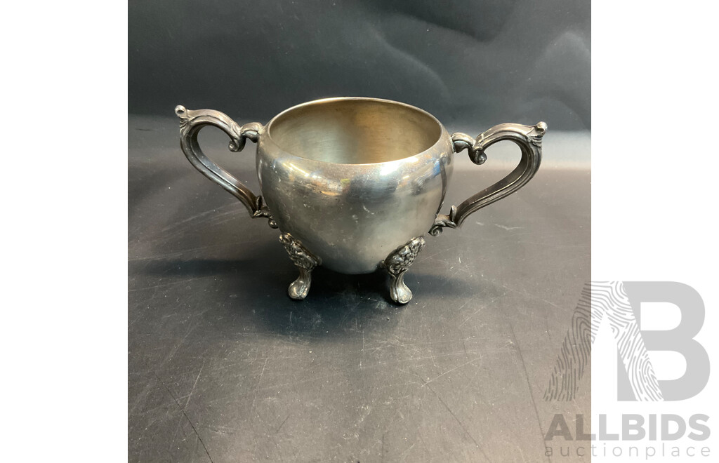 Vintage Bega Copper Fly Sprayer and Eton Hard Soldered Milk Jar & F.B.Rogers Silver-Plate Cream,Sugar Pot and More