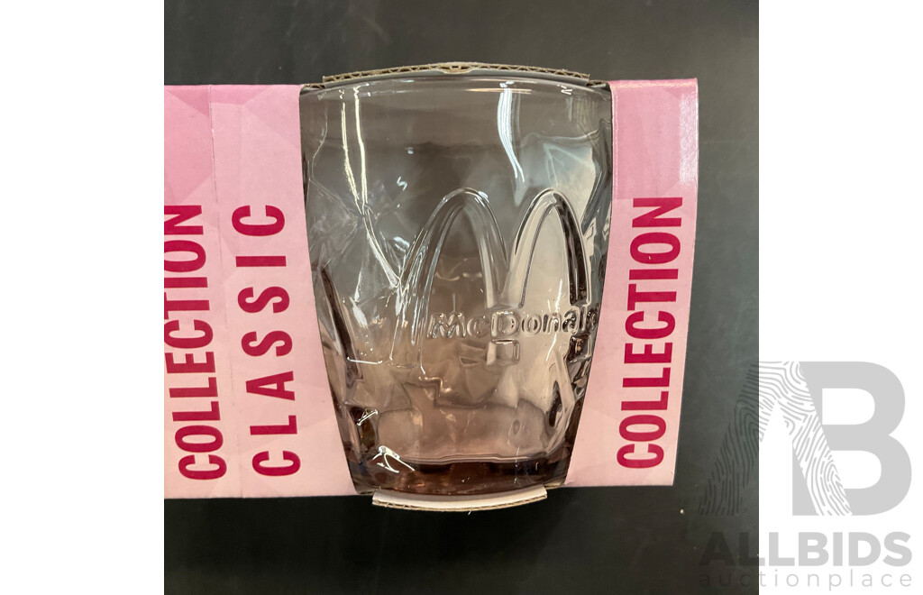 McDonald's CLASSIC COLLECTION 1968-1986 Collectible Pink Glass Cup - Total of 21