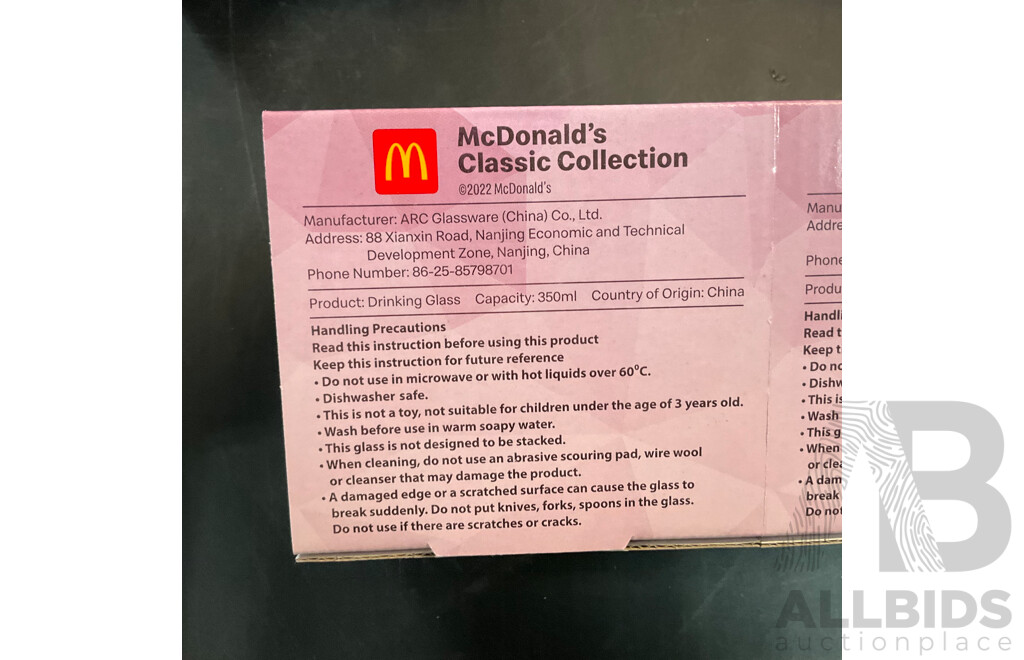 McDonald's CLASSIC COLLECTION 1968-1986 Collectible Pink Glass Cup - Total of 21