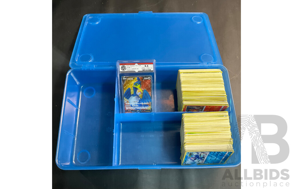 2023 Cramorant V Card (CN) with Box of Vintage Pokemon Cards (1999,2014-2017)