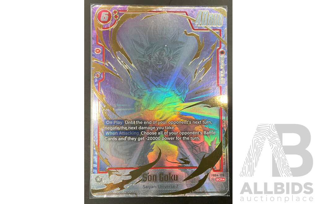 2024 Excellent Condition DBS Fusion World FB04-129 Son Goku Secret Rare Alternate Art - Saiyan/Universe 7