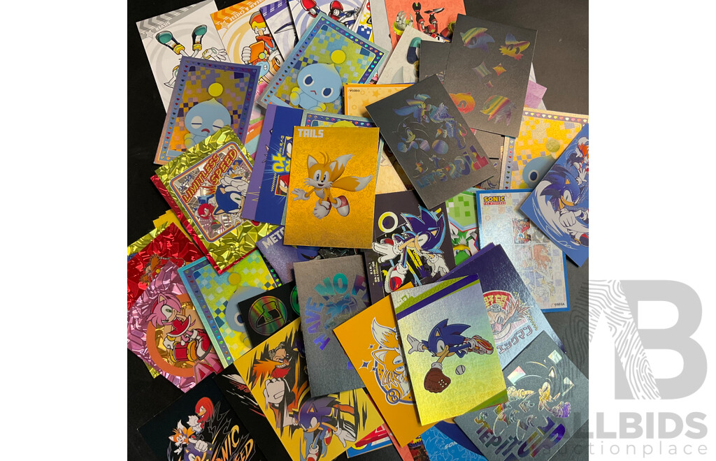 16x Sealed Sonic the Hedgehog Trading Card Packs and 400 Loose Cards