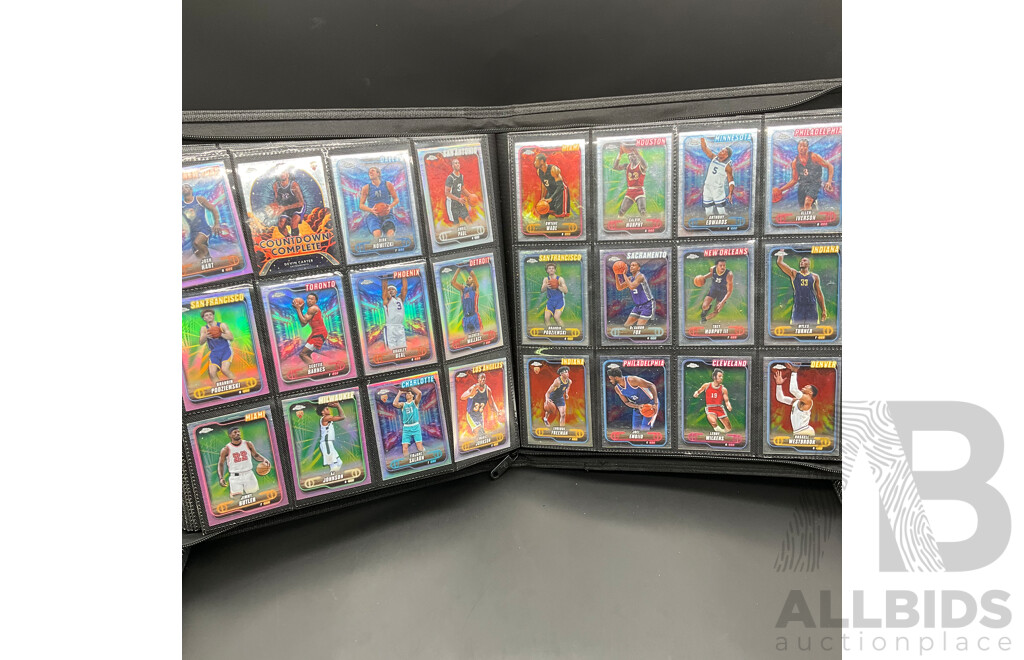 Basketball PANINI TOPPS CHROME and DONRUSS NBA Cards Collection, Vintage Cards and Palm of Gaming Collector's Card Binder