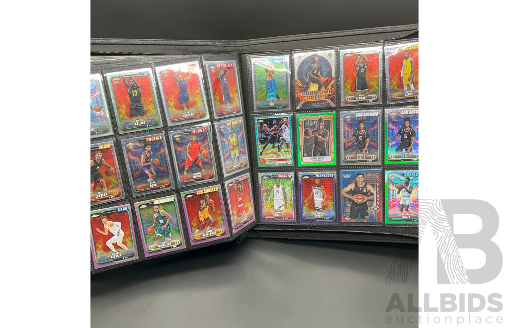 Basketball PANINI TOPPS CHROME and DONRUSS NBA Cards Collection, Vintage Cards and Palm of Gaming Collector's Card Binder