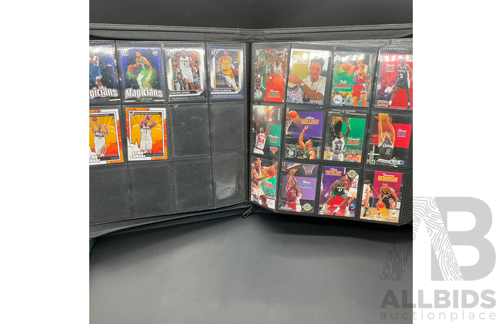 Basketball PANINI TOPPS CHROME and DONRUSS NBA Cards Collection, Vintage Cards and Palm of Gaming Collector's Card Binder