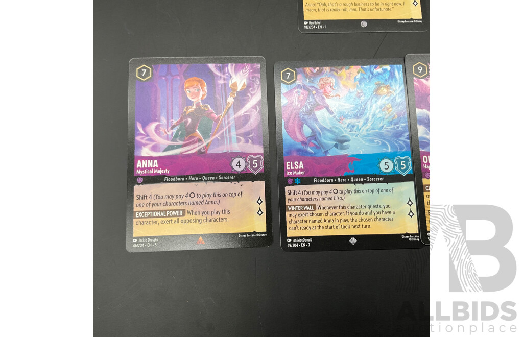 Assorted Lorcana's Frozen Character Cards Includes 7 Foil Cards - Lot of 12