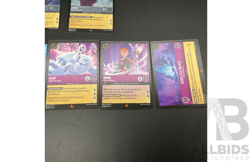 Assorted Lorcana's Frozen Character Cards Includes 7 Foil Cards - Lot of 12