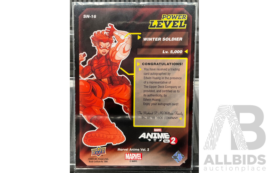 Artist Autographed 2023 Upper Deck Marvel Anime Vol.2 Power Level Winter Soldier English Limited Edition 076/100 (SN-16)