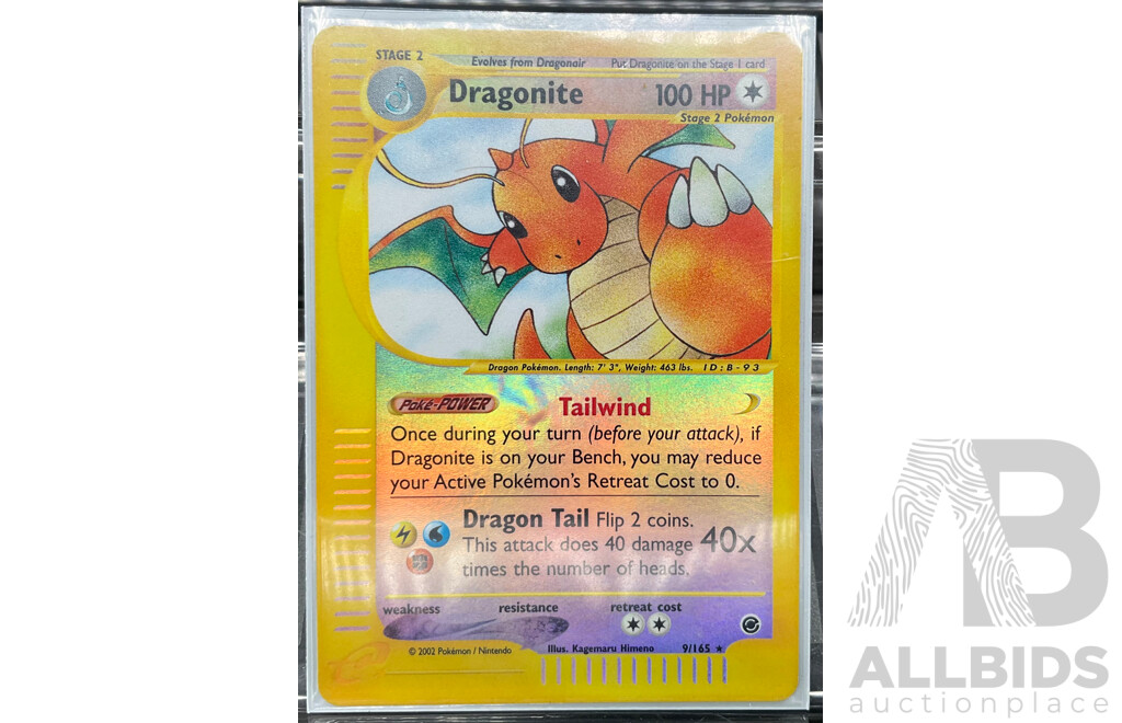 Dragonite 2002 Expedition Base Set #009/165 Holo Trading Card