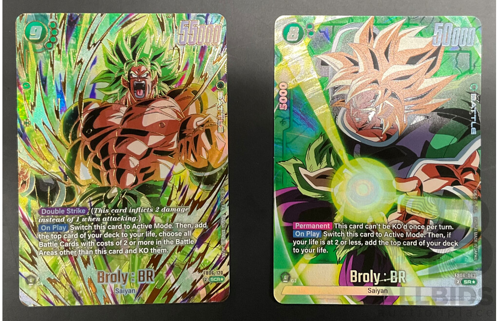 Excellent Condition - Broly:BR FB06-120  Secret Rare & FB06-063 Super Rare Alternate Art English - Lot of 2
