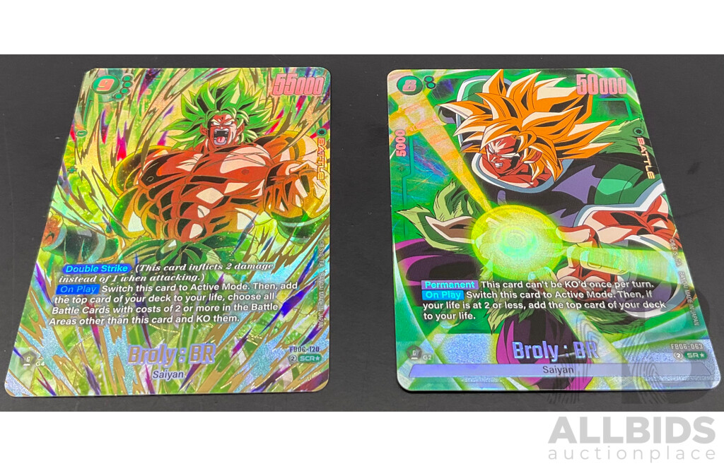 Excellent Condition - Broly:BR FB06-120  Secret Rare & FB06-063 Super Rare Alternate Art English - Lot of 2