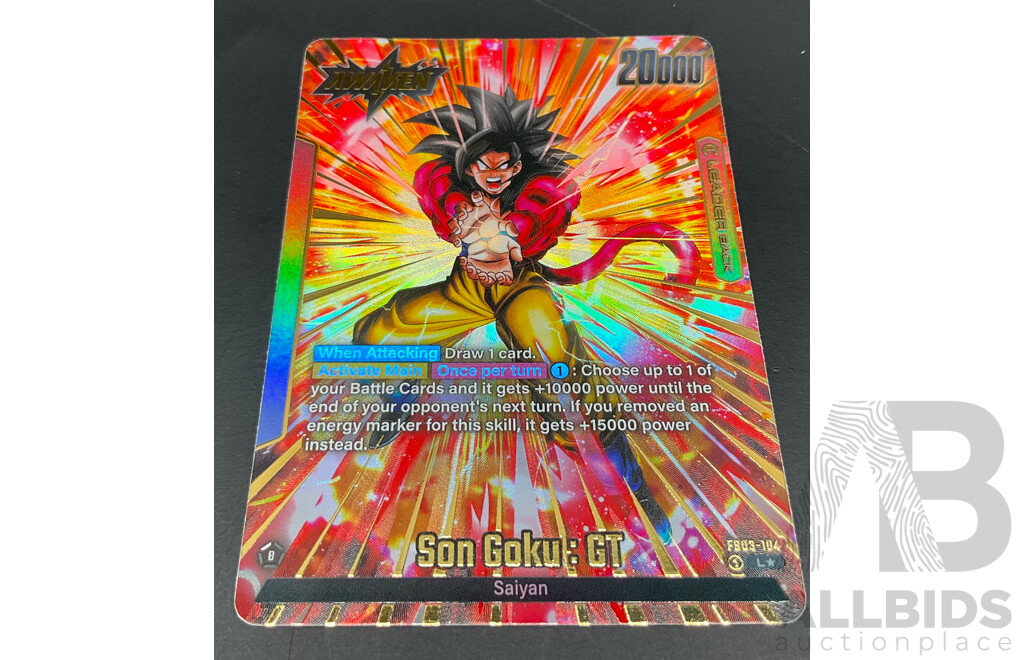 Son Goku :GT FB03-104 Alternate Art Leader &  Dragon Ball Super Fusion World FB03-140 Secret Rare English - Lot of 2