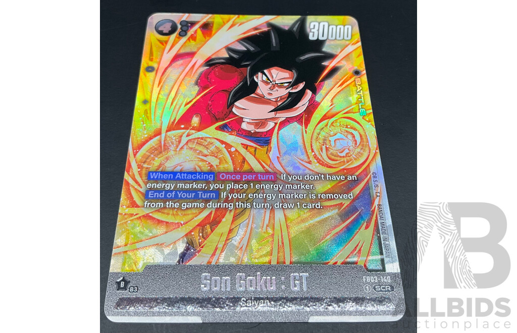 Son Goku :GT FB03-104 Alternate Art Leader &  Dragon Ball Super Fusion World FB03-140 Secret Rare English - Lot of 2
