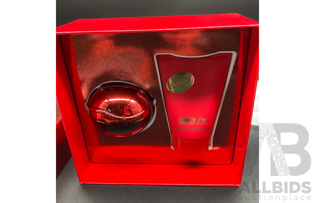 DONNA KARAN DKNY Be Tempted Set 50ml Eau De Parfum Spray and 100ml Body Lotion, ESTEE LAUDER Mini Travel Set